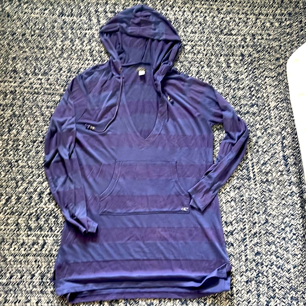 O’Neill Hoodie Coverup/ dress Light weight. Womens Large. Drawstring & pocket